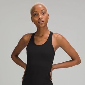 Black lululemon razor back tank top (race length)